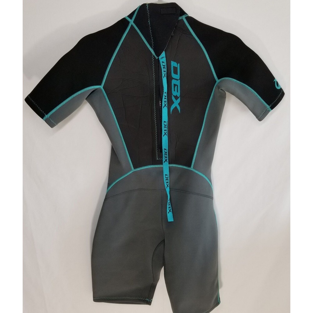 DBX Shorty Neoprene Wetsuit Surf Boogie Body Board Back Zip Beach Women Size 10